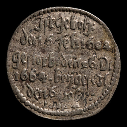 Germany, Saxe-Weimar, Duke John Ernest II , AR 1 Dreier - 1665 CE - German States