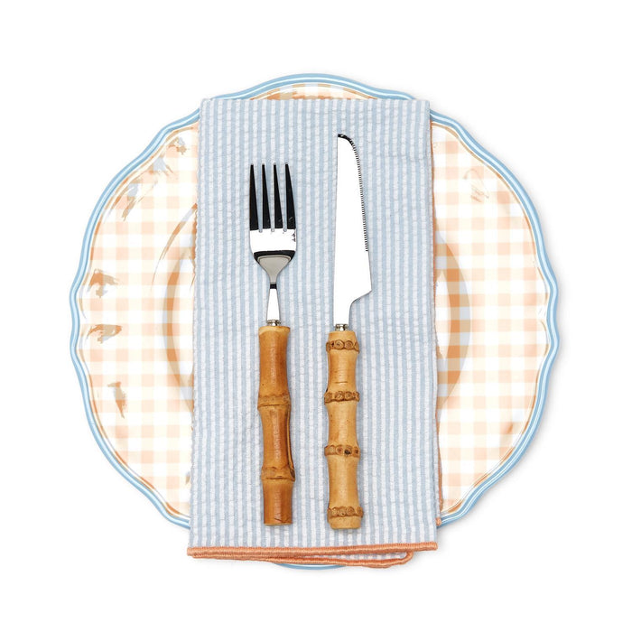 Gingham Garden Melamine Dinner Plates