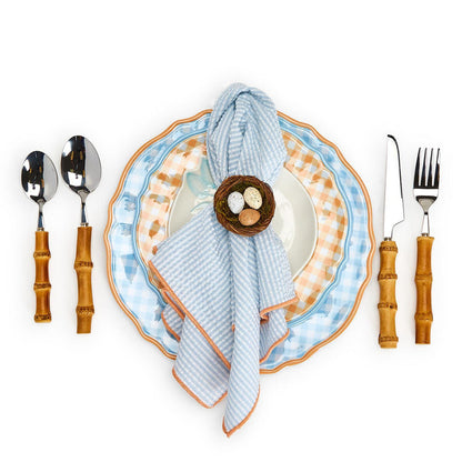 Gingham Garden Melamine Dinner Plates
