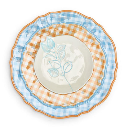 Gingham Garden Melamine Salad/Dessert Plates (Set of 4)