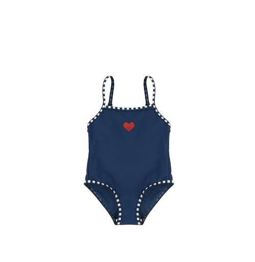GINGHAM TRIM BATHING SUIT