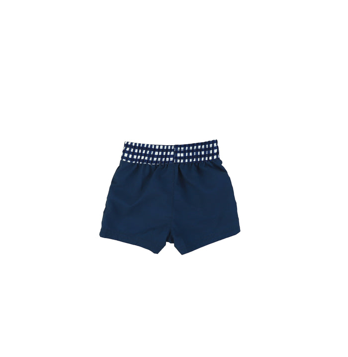 GINGHAM TRIM SWIM SHORTS