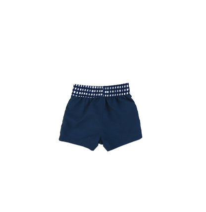 GINGHAM TRIM SWIM SHORTS