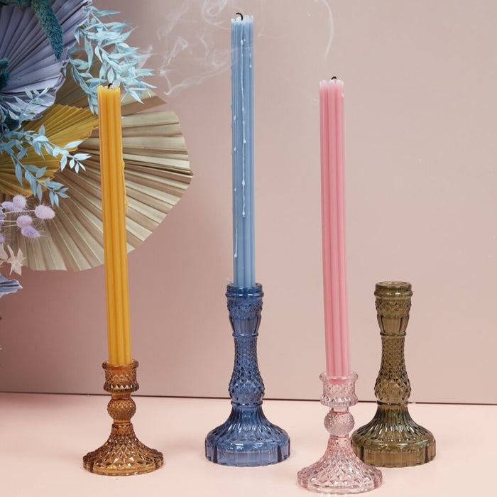 Glass Gillian Taper Candle Holder