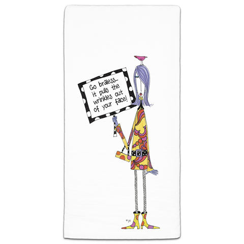 "Go Braless" Dolly Mama's by Joey Flour Sack Towel - CJ Bella Co.