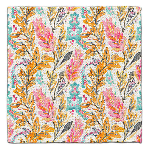 Golden Peach Waffle Weave Washcloth