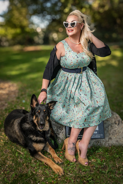 Amanda Green Dog Swing Dress