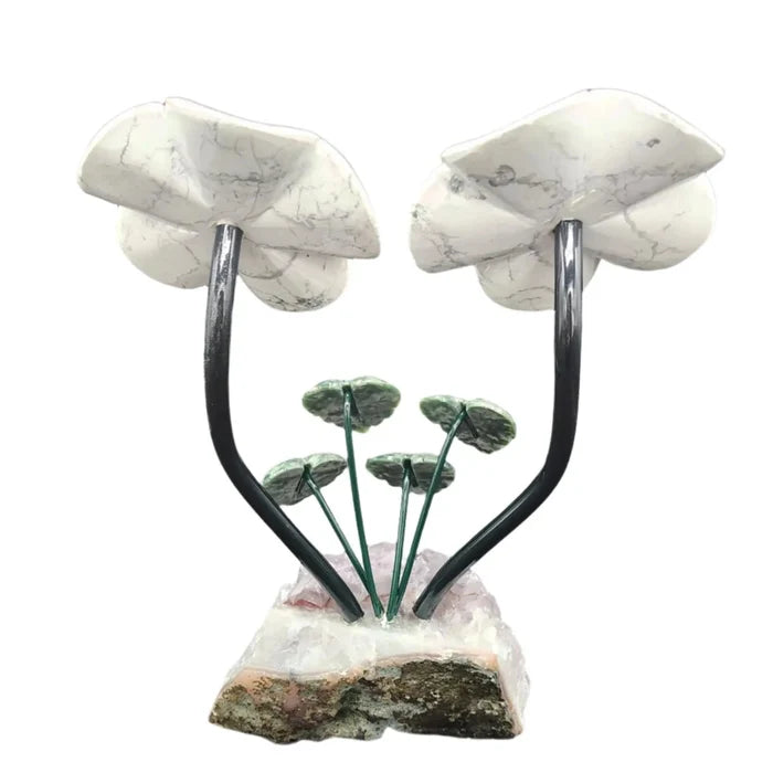 This is the backside of these white Howlite flowers