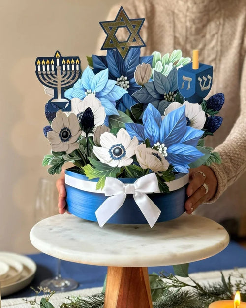 Hanukkah Wishes Pop-Up Flower Bouquet Card