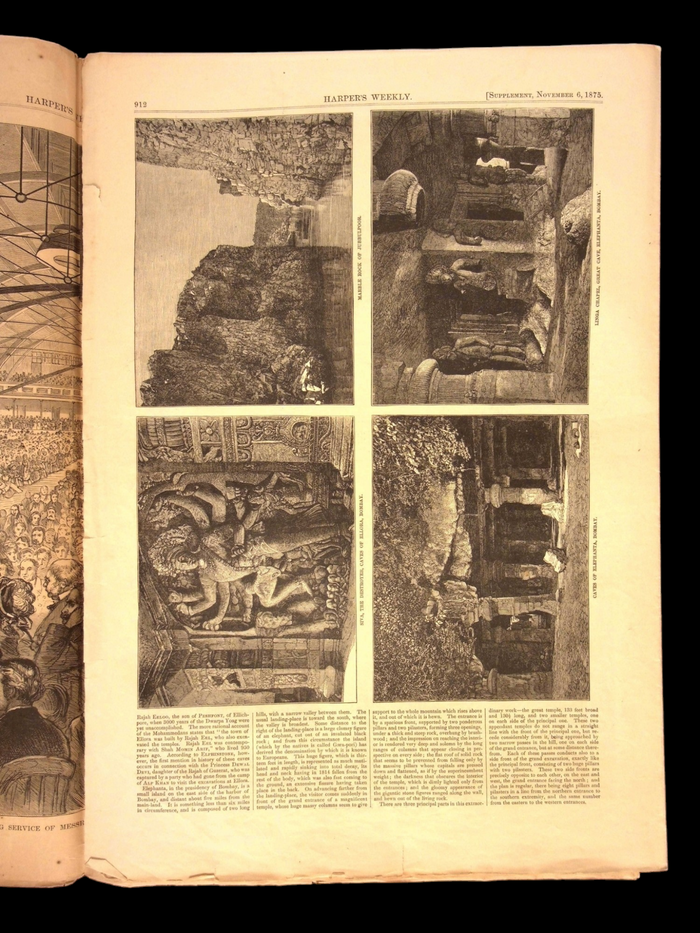 Harper's Weekly: Animals & Architecture of India, Illustration of Christian Revival Centerfold — Nov. 6, 1875