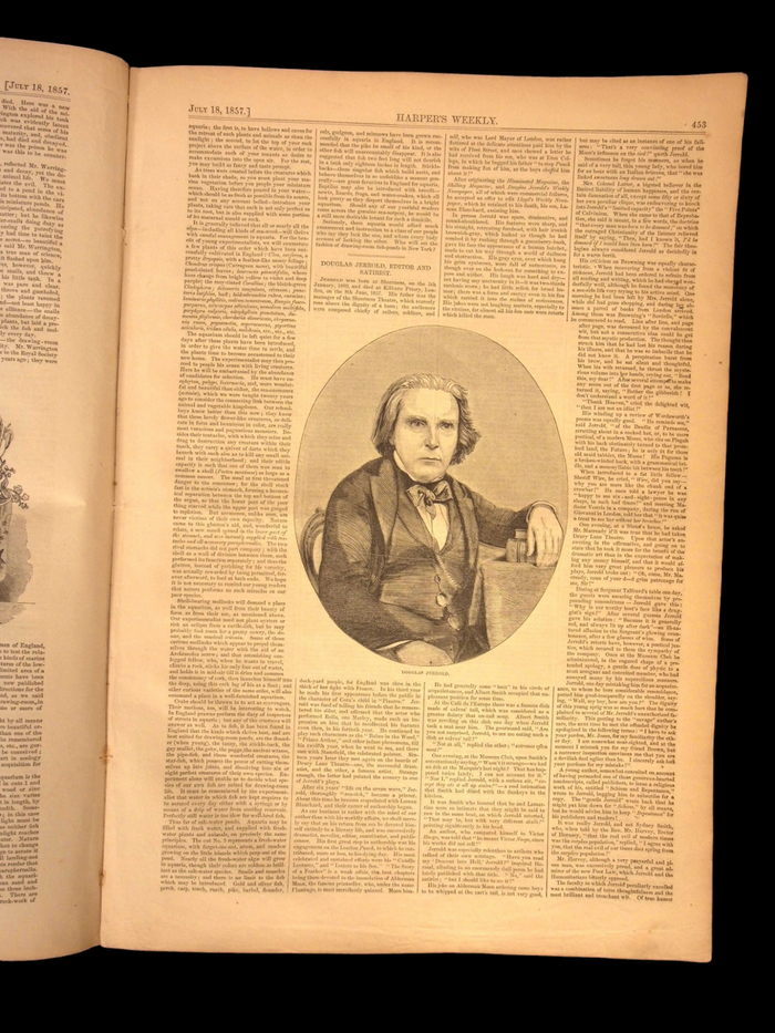 Harper's Weekly: Aquarium Illustrations, Middle Eastern Travel, "The Siamese" — Jul. 18, 1857