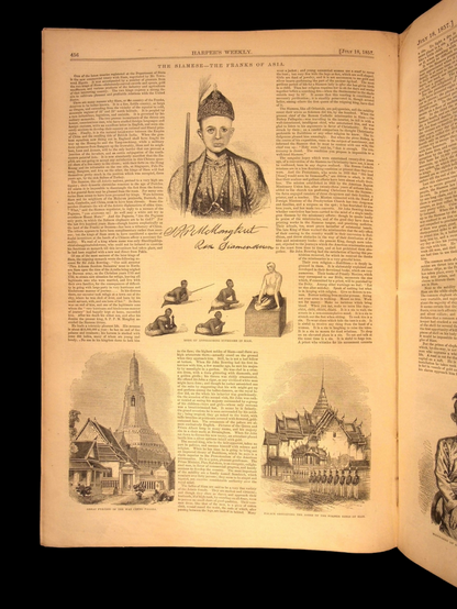 Harper's Weekly: Aquarium Illustrations, Middle Eastern Travel, "The Siamese" — Jul. 18, 1857
