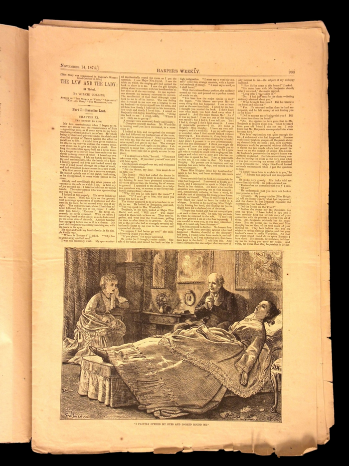 Harper's Weekly: Shipwreck & Pirate Ship, Central Park (New York) Centerfold — Dec. 16, 1865
