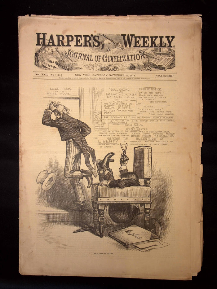 Harper's Weekly: Uncle Sam Cover, Illustrations from Turkey, Afghanistan, Europe — Nov. 30th, 1878
