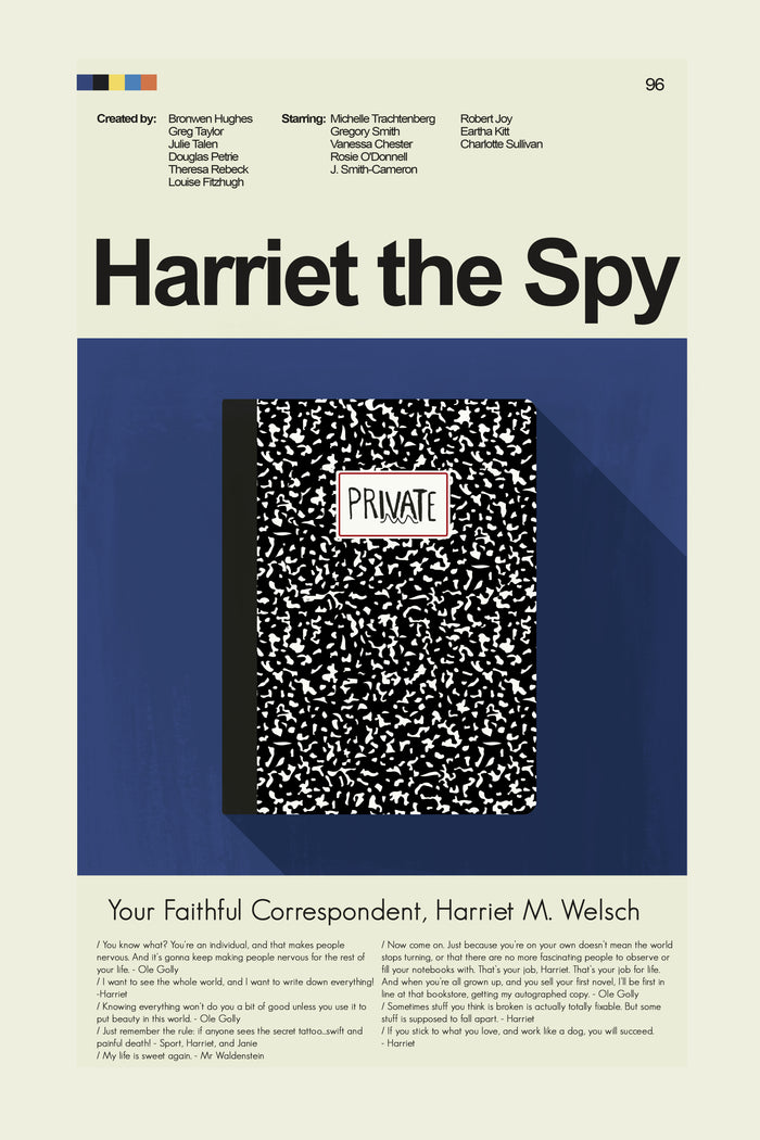 Harriet the Spy Inspired Mid-Century Modern Print | 12"x18" or 18"x24" Print only