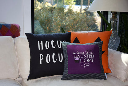 Haunted Home Halloween Pillow