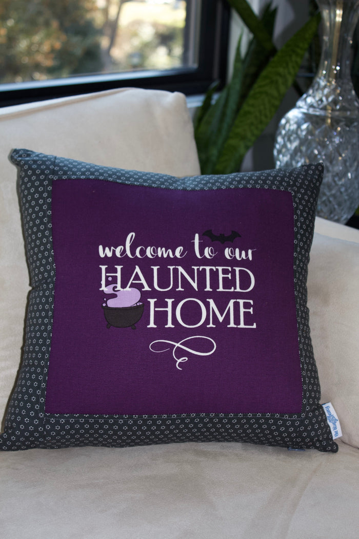 Haunted Home Halloween Pillow