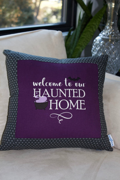 Haunted Home Halloween Pillow