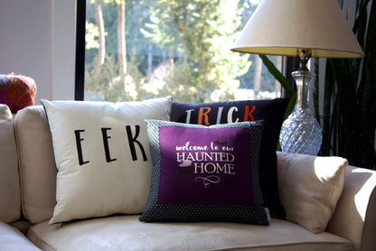 Haunted Home Halloween Pillow