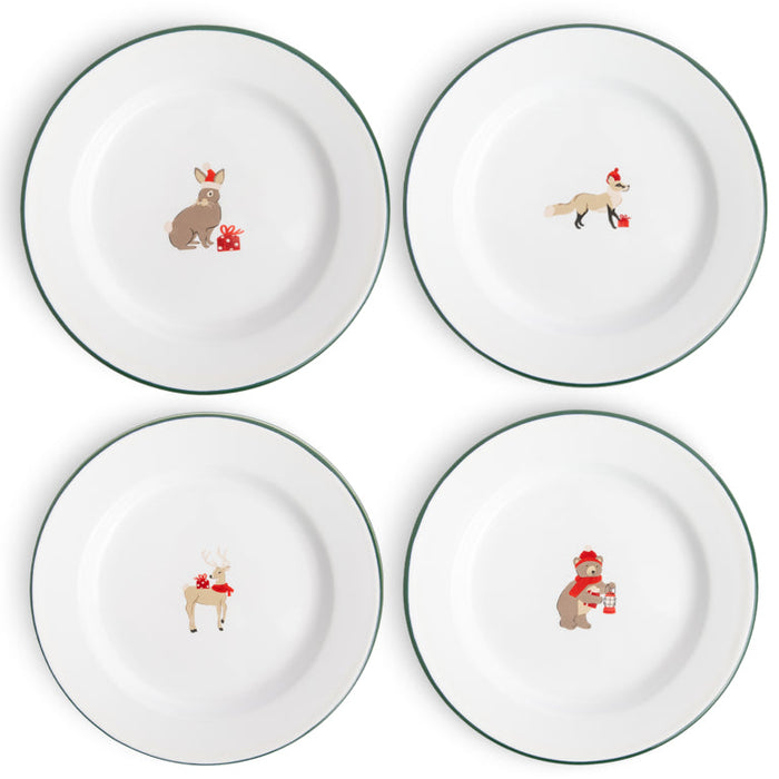 Holiday Animals Enamelware Sandwich/Dessert Plate