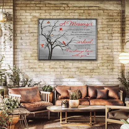 I Am Always With You Cardinal Memorial Canvas, Memorial Gift Ideas for Loss Of Loved One, In Loving Memory Canvas