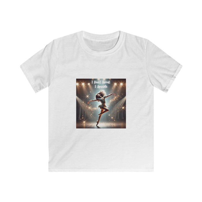 I Don’t Sweat, I Sparkle: Brunette Dancer Youth T-Shirt - Whippie's