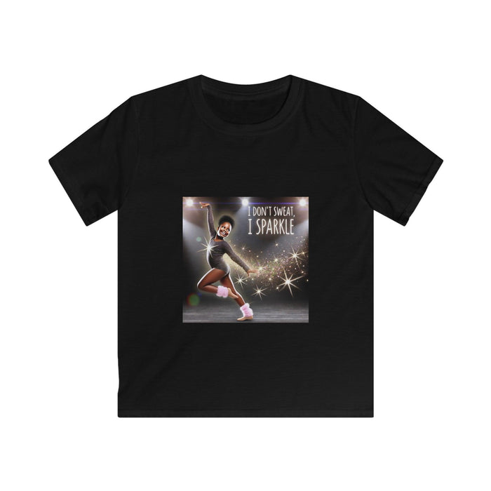 I Don’t Sweat, I Sparkle: Darker Skin Tone Girl Youth T-Shirt - Whippie's