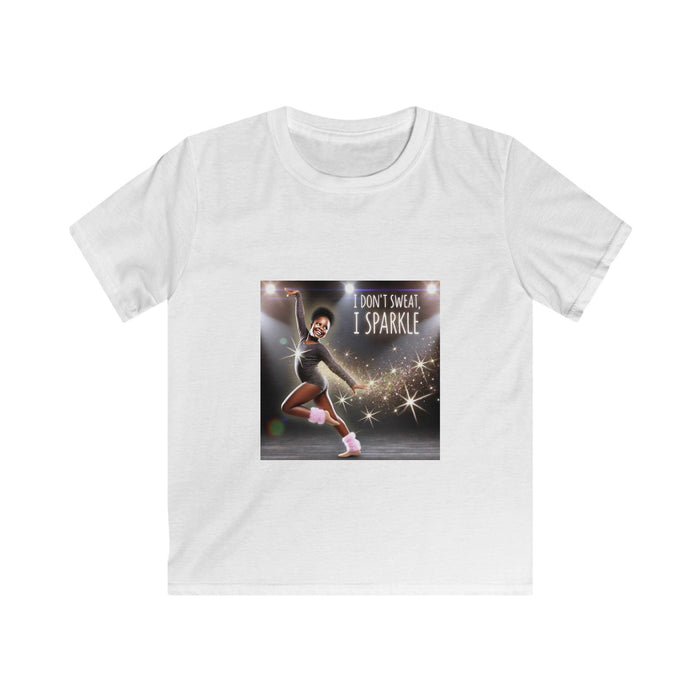 I Don’t Sweat, I Sparkle: Darker Skin Tone Girl Youth T-Shirt - Whippie's
