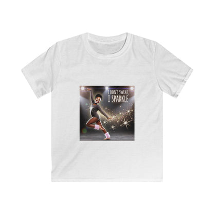 I Don’t Sweat, I Sparkle: Darker Skin Tone Girl Youth T-Shirt - Whippie's