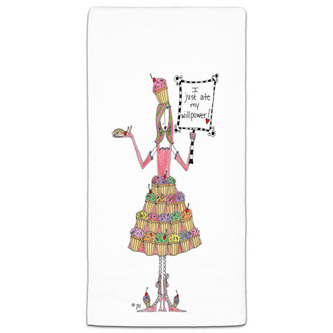 "I Just Ate My Willpower" Dolly Mama's by Joey Flour Sack Towel - CJ Bella Co.