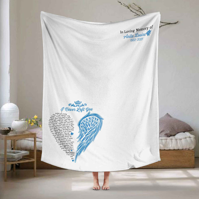 I Never Left You Custom Memorial Blankets, In Loving Memory Gifts