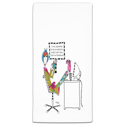 "I Was Planning on Being Productive Today" Dolly Mama's by Joey Flour Sack Towel - CJ Bella Co.