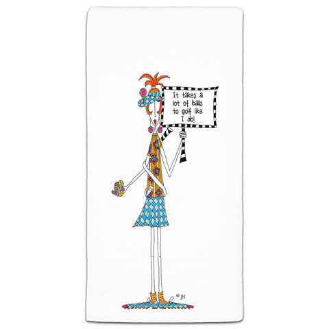 "It Takes A Lot of Balls" Dolly Mama's by Joey Flour Sack Towel - CJ Bella Co.