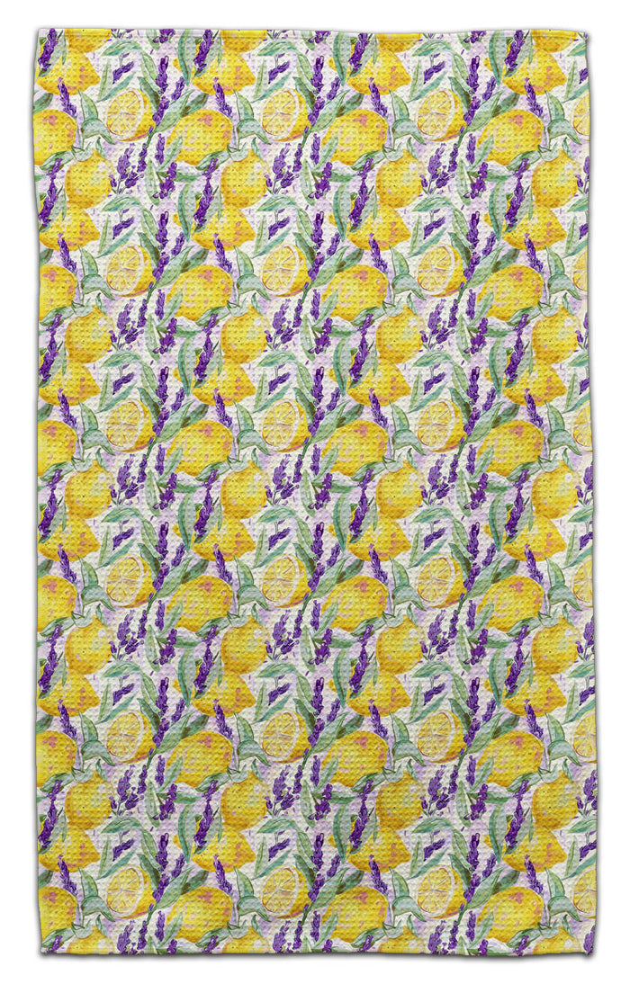Lemon Lavender Waffle Weave Towel - CJ Bella Co.