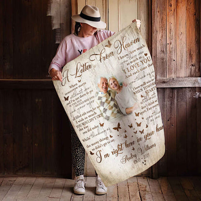 Letter From Heaven, Memorial Blankets With Pictures For Loss Of Loved One, In Memory Throw Blanket, Comfort Blankets For Grieving, Sympathy Blankets Near Me