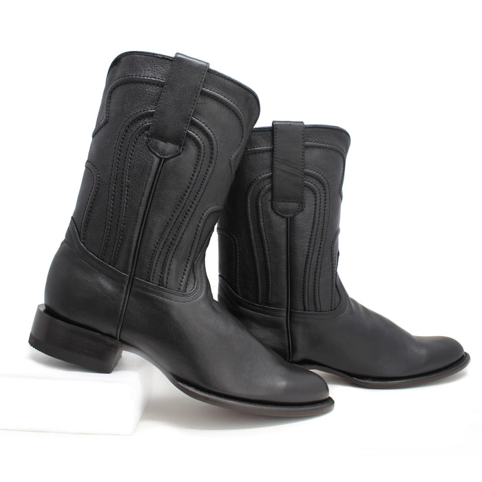 Los Altos Belmont Black Roper Cowboy Boots