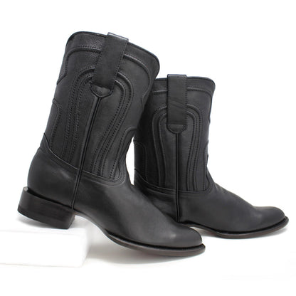 Los Altos Belmont Black Roper Cowboy Boots