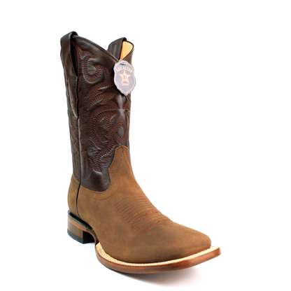 El General men’s tan crazy Wide  square toe western boots right view