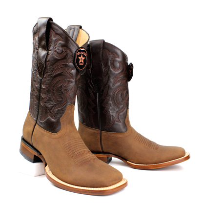El General men’s tan crazy Wide  square toe western boots staggered view