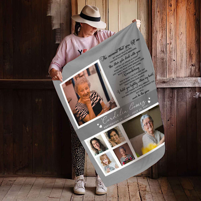 Loss Of Mother Memorial Blankets Personalized, The Moment That You Left Me Custom Photo Blanket