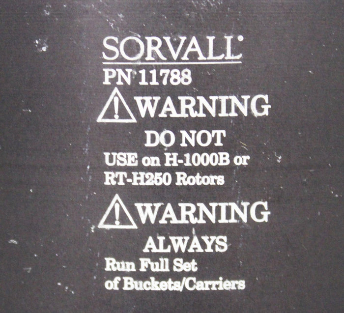 Sorvall 11788 Rotor Swing-Bucket Specifications
