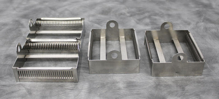 Lot of 4 30-Place Stainless Steel Laboratory Slide Staining Racks
