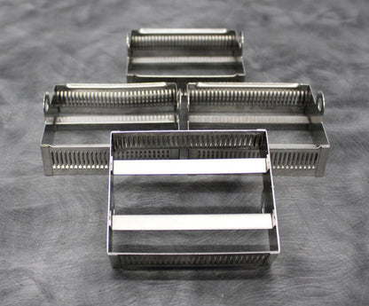 Lot of 4 30-Place Stainless Steel Laboratory Slide Staining Racks
