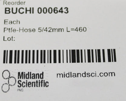 Lot of 4 Buchi 000643 PTFE-Hose Transparent D= 5/42 x L= 460mm for Rotovapor