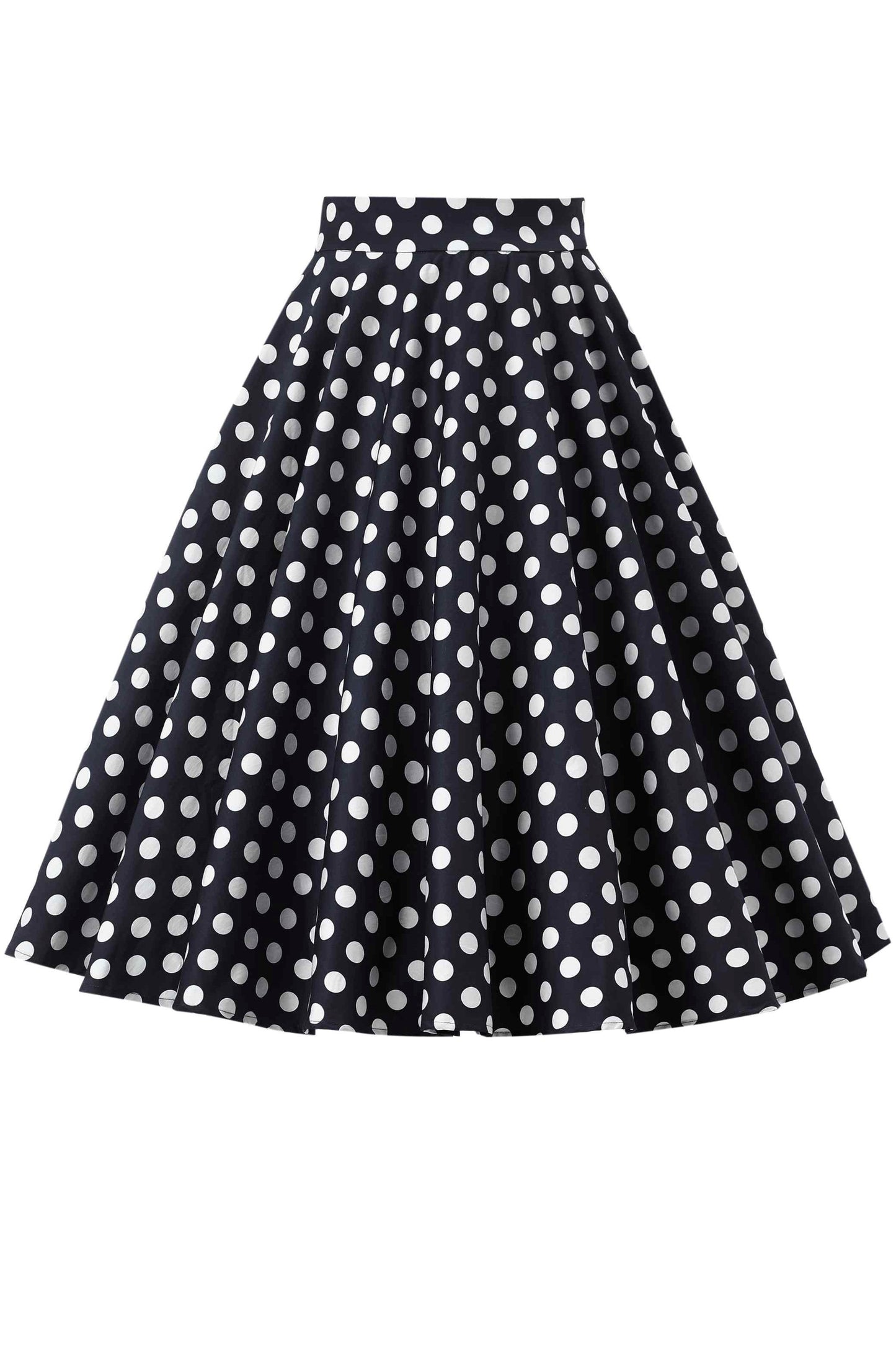 Maisie Black Polka Dot Full Circle Midi Skirt