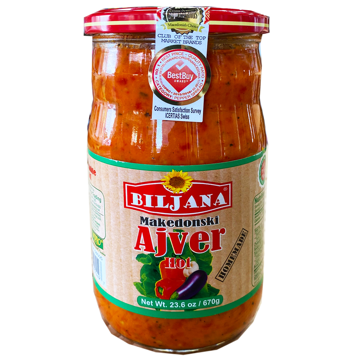 Makedonski Ajvar HOT / Ljuti 670g (Biljana) - MezeHub