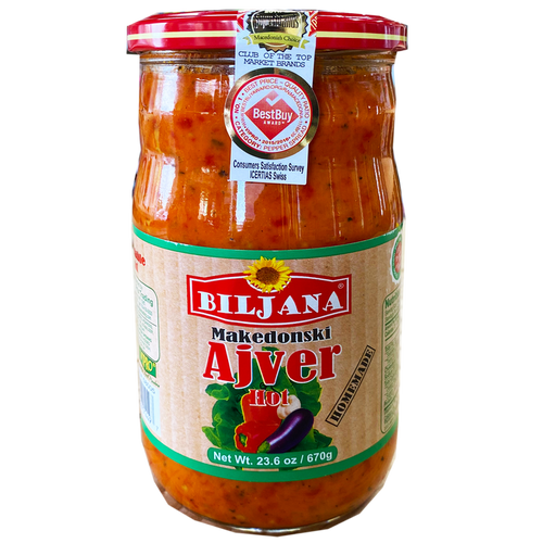 Makedonski Ajvar HOT / Ljuti 670g (Biljana) - MezeHub