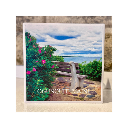 Marginal Way Bench 8 Ogunquit Ceramic Coaster