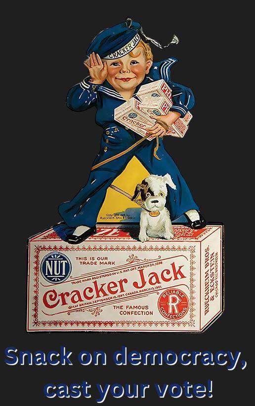 Mascots - Cracker Jack - Vote - Unisex T-shirt - Whippie's
