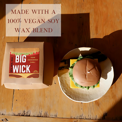 McCandlestock’s Big Wick Vegan Cheeseburger Candle